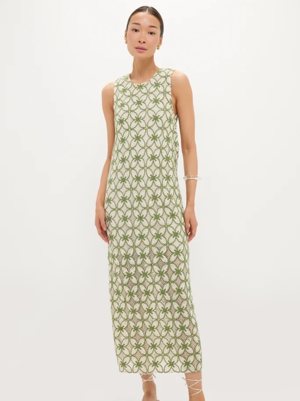 Tuckernuck Green Floral Crochet Maxi Dress - Women